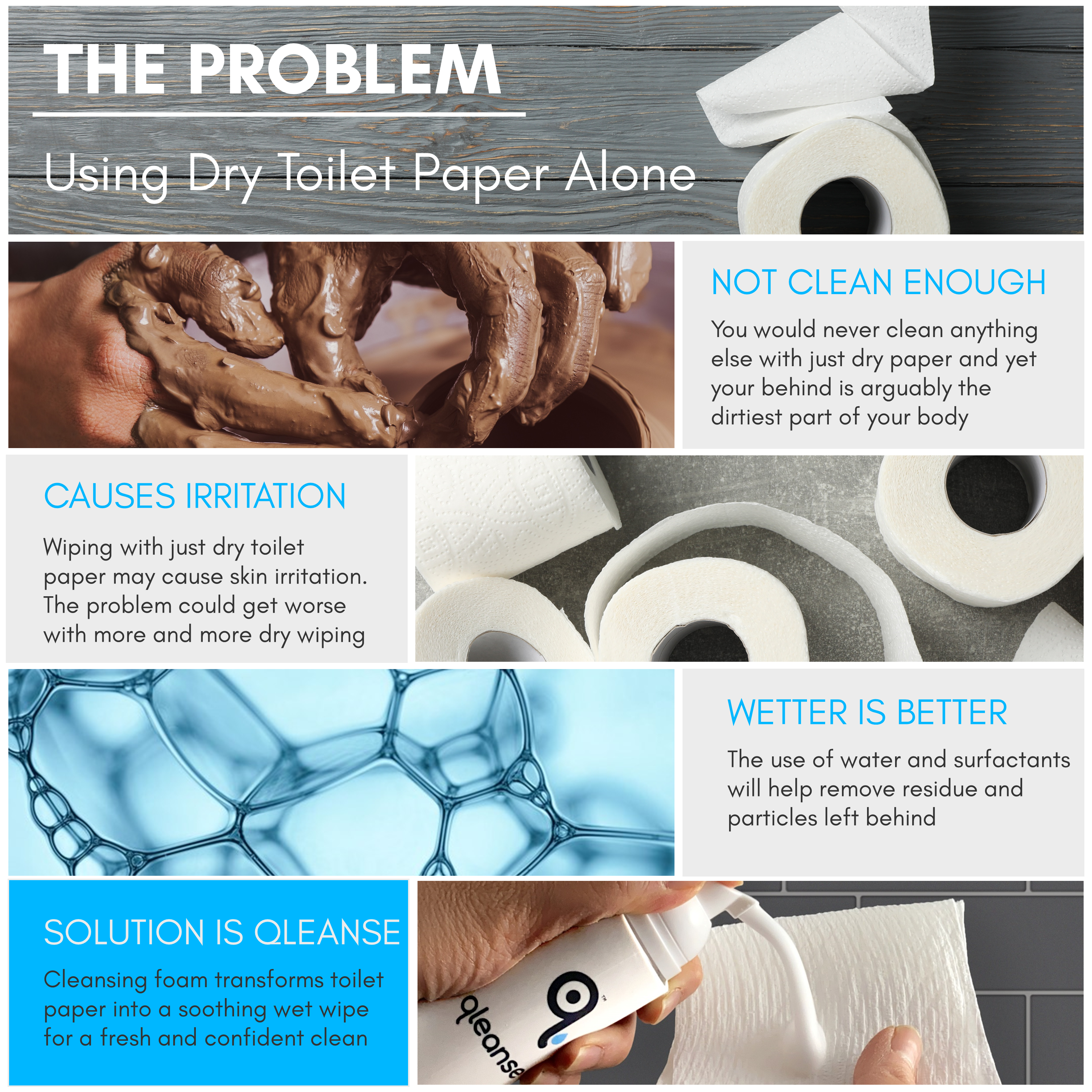 Refill Bottle - Qleanse Toilet Paper Foam Spray Refill